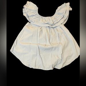 Light blue sleeveless blouse